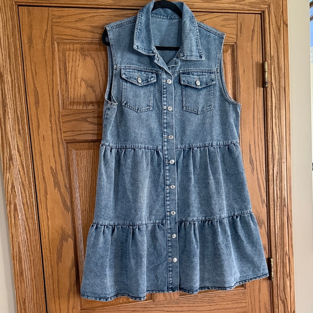 Sleeveless Denim Dress